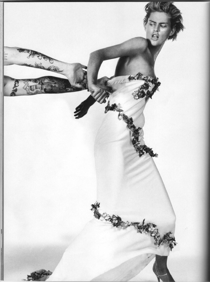 Stella Tennant photographed by Craig McDean in Givenchy couture by Alexander McQueen, spring 1997