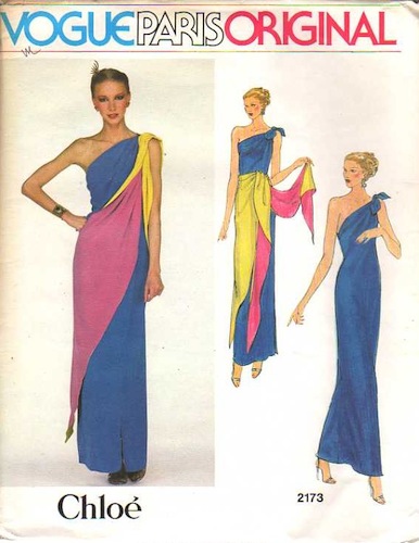 1970s Chloé evening dress pattern - Vogue 2173