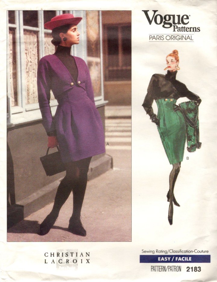 1980s Christian Lacroix pattern Vogue Paris Original 2183