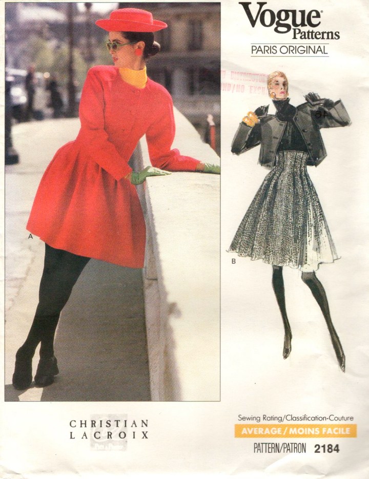 1980s Christian Lacroix pattern Vogue Paris Original 2184