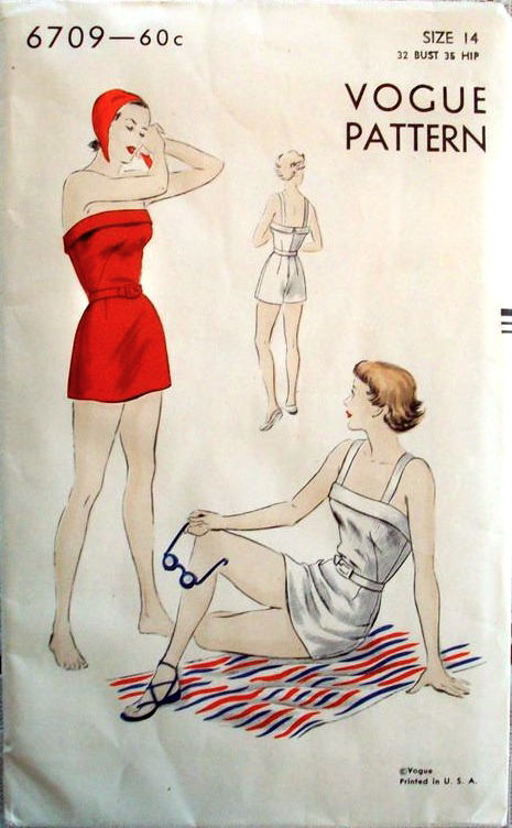 1940s bathing suit pattern - Vogue 6709