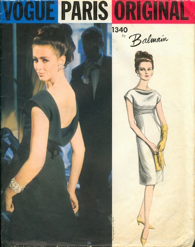1960s Balmain evening dress pattern - Vogue 1340