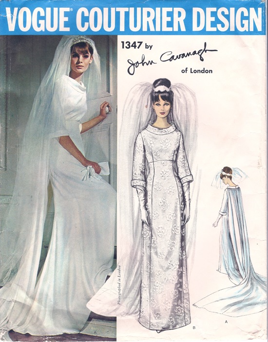1960s John Cavanagh wedding dress pattern - Vogue 1347