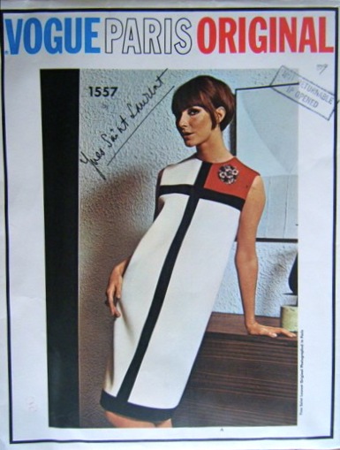 Yves Saint Laurent Mondrian dress pattern Vogue Paris Original 1557