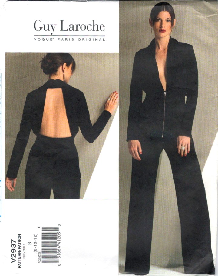 Guy Laroche Vogue Paris Original V2937 by Hervé L. Leroux ©2006 - Backless jacket and pants pattern
