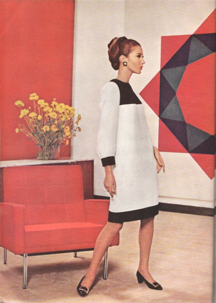 1960s Yves Saint Laurent shift dress Vogue 1556 in Vogue Pattern Book