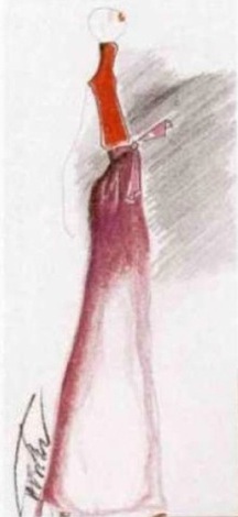 Alber Elbaz sketch for Guy Laroche, L'Officiel no. 813 (March 1997)