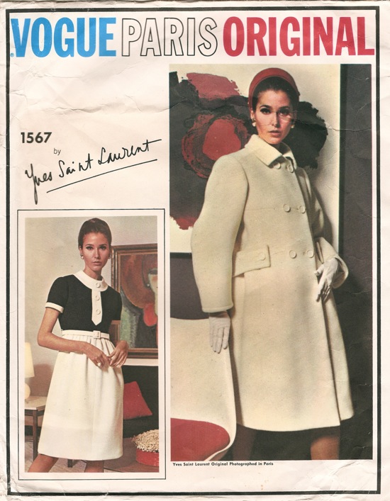 1960s Yves Saint Laurent dress and coat pattern - Vogue 1567