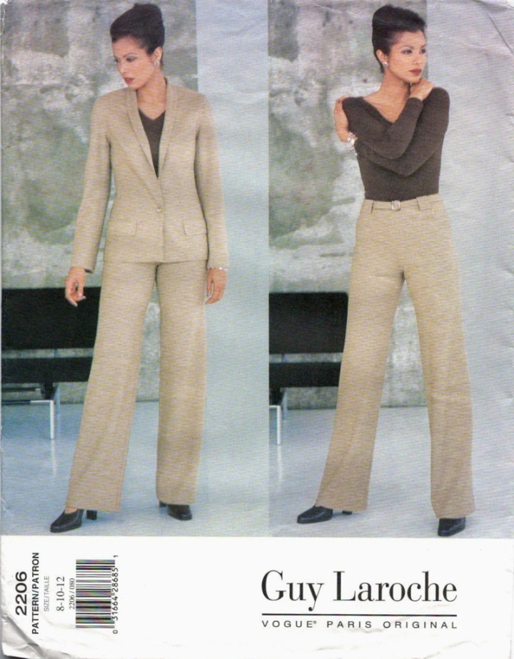 1990s Alber Elbaz for Guy Laroche pantsuit pattern - Vogue 2206 