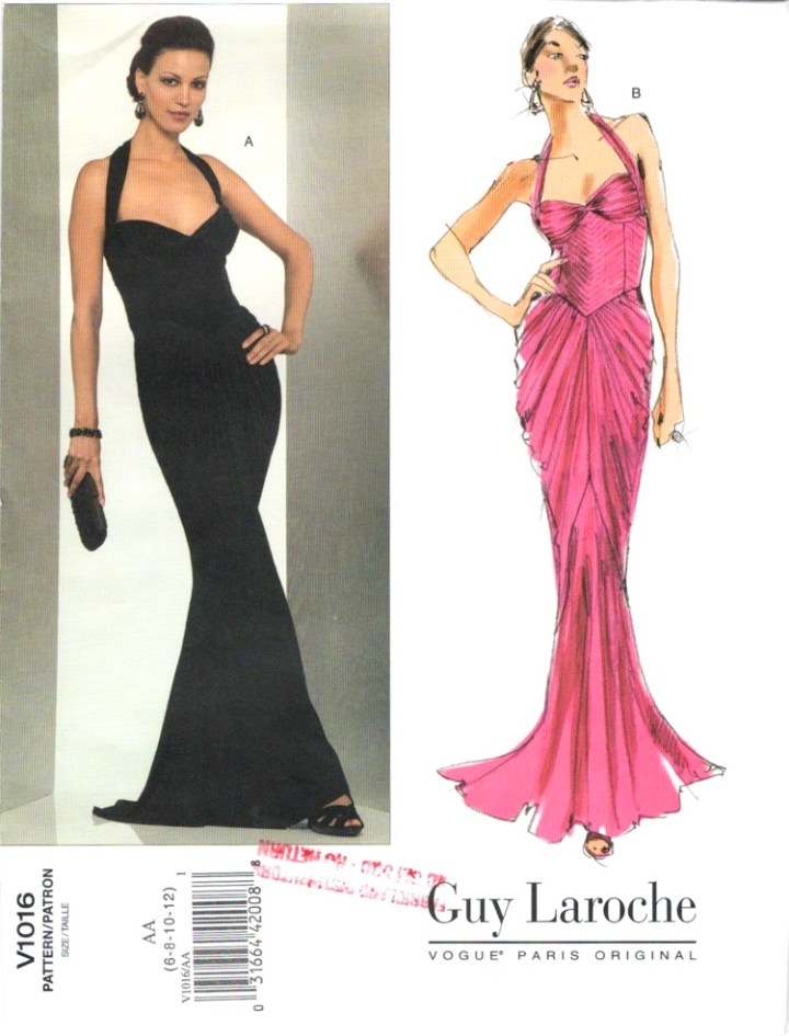 Vogue V1016 evening dress pattern by Hervé L. Leroux for Guy Laroche