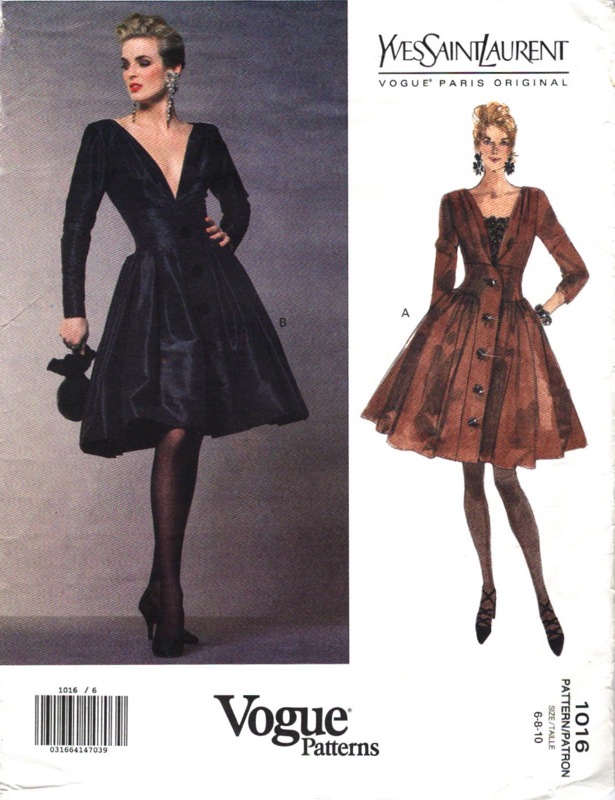 1990s Rive Gauche Yves Saint Laurent dress pattern - Vogue Paris Original 1016