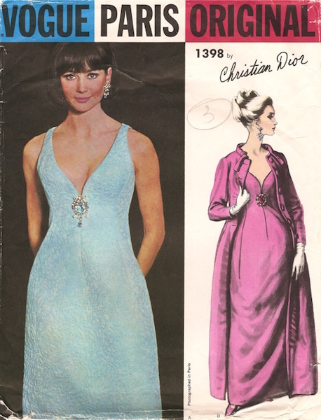 Christian Dior evening dress and opera coat pattern - Vogue 1398