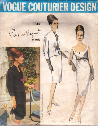 Vogue Couturier 1315 by Federico Forquet 1960s dress and jacket pattern