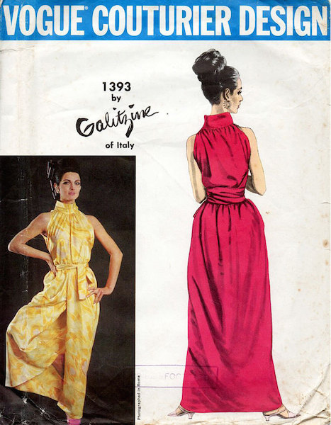 1960s Galitzine halter and culotte pattern - Vogue 1393