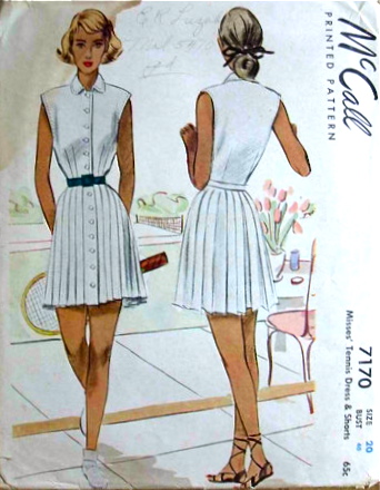 McCall 7170 1940s tennis dress and shorts pattern