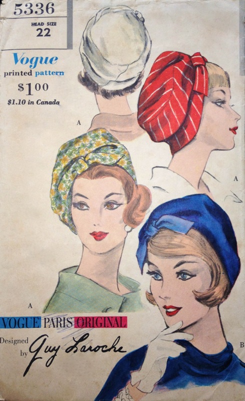 Vogue 5336 by Guy Laroche 1960s hat pattern