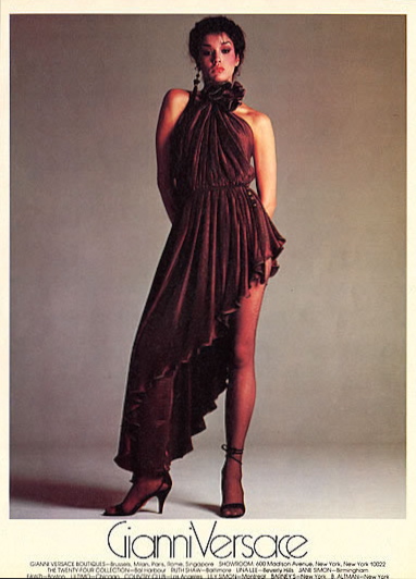 Versace campaig for Fall 1980: Janice Dickinson photographed by Richard Avedon.