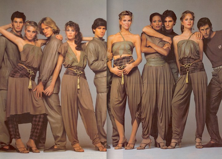 Versace Spring 1981 Models Kim Alexis, Kelly LeBrock, Lisa Taylor, Beverly Johnson, and Rosie Vela photographed by Richard Avedon.. 