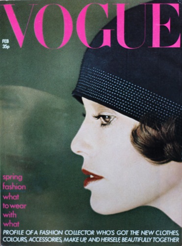 Angeleen on the cover of Vogue UK, February 1974