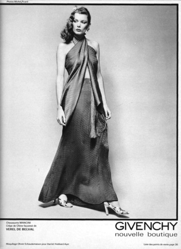 Givenchy advertising campaign image, Spring 1978, by photographer Michel Picard.