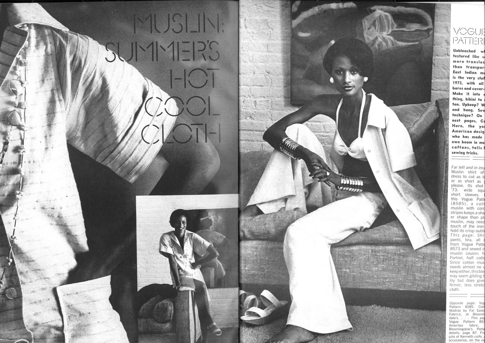 Beverly Johnson in Vogue, May 1973. 