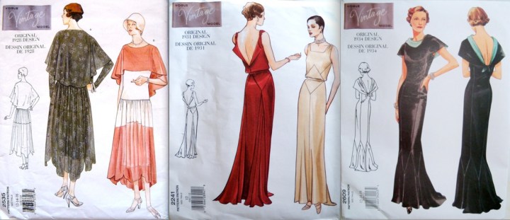 Vintage Vogue 2535 (1928), Vogue 2241 (1931), Vogue 2609 (1934)