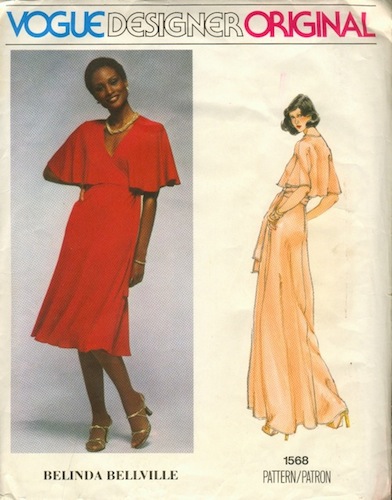 1970s Belinda Bellville pattern featuring Beverly Johnson, Vogue 1568