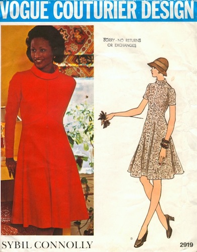 1970s Sybil Connolly pattern featuring Beverly Johnson, Vogue 2919
