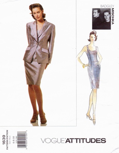 mid-1990s Badgley Mischka jacket and dress pattern - Vogue 1639