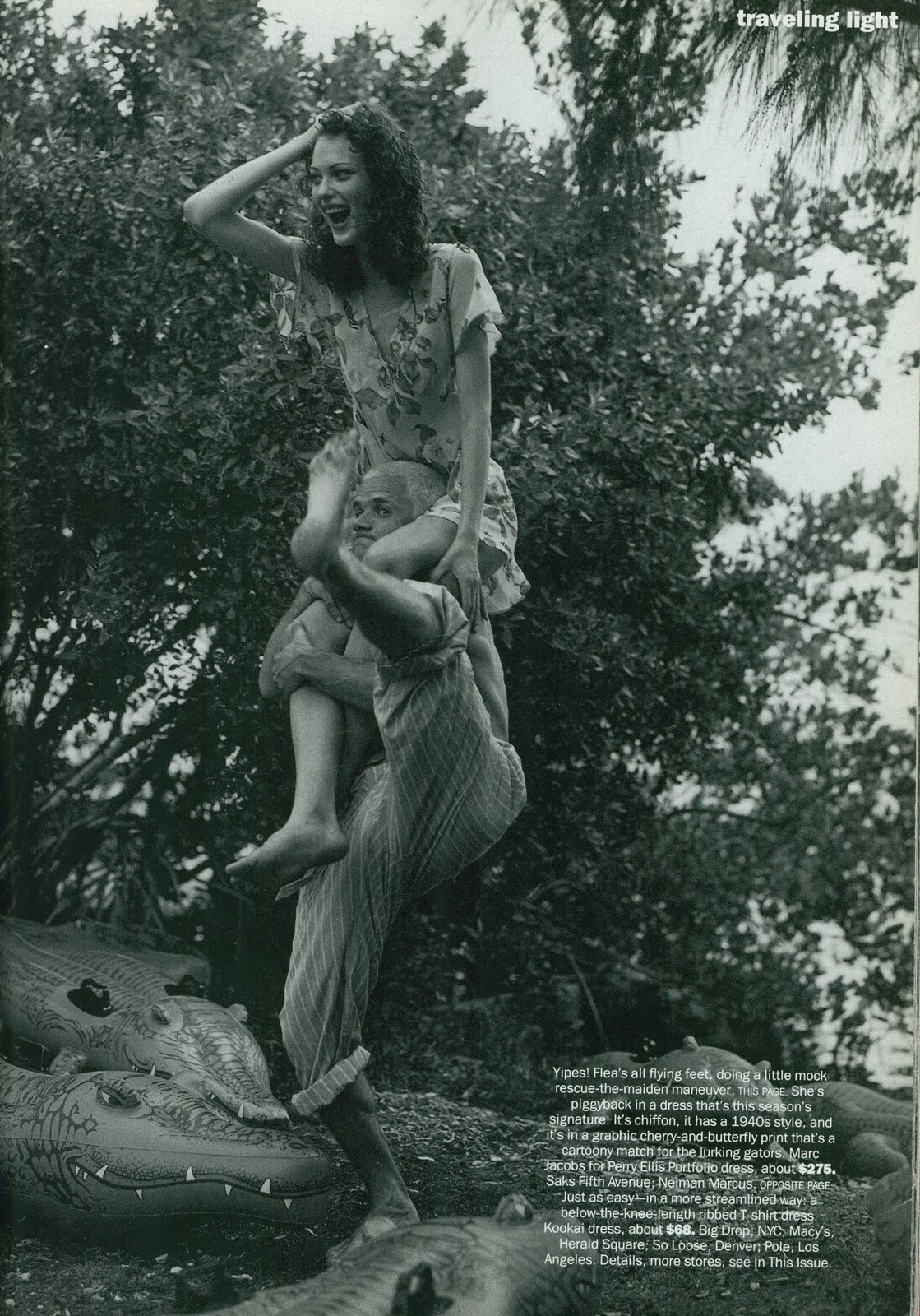 Shalom Harlow wears Perry Ellis by Marc Jacobs, photographed by Bruce Weber, Vogue, 1993