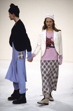 Kristen McMenamy and Kate Moss model Marc Jacobs' spring 1993 grunge collection for Perry Ellis