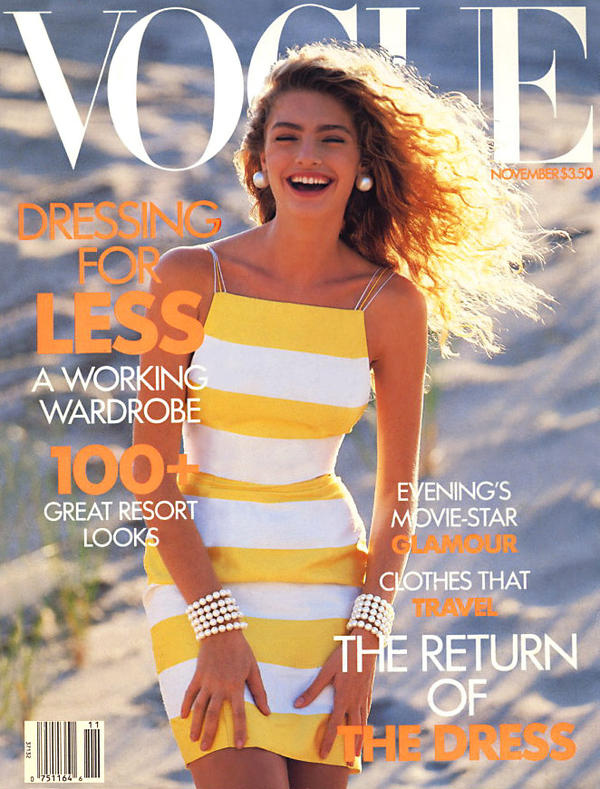 Michaela Bercu wears Perry Ellis by Marc Jacobs, Vogue, November 1989