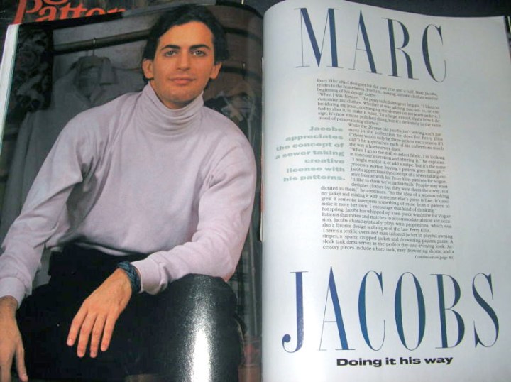 Marc Jacobs in Vogue Patterns magazine, March/April 1990