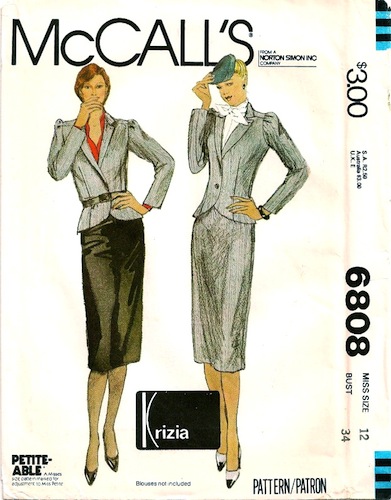 1970s Krizia skirt and jacket pattern - McCall's 6808 - Petite-able
