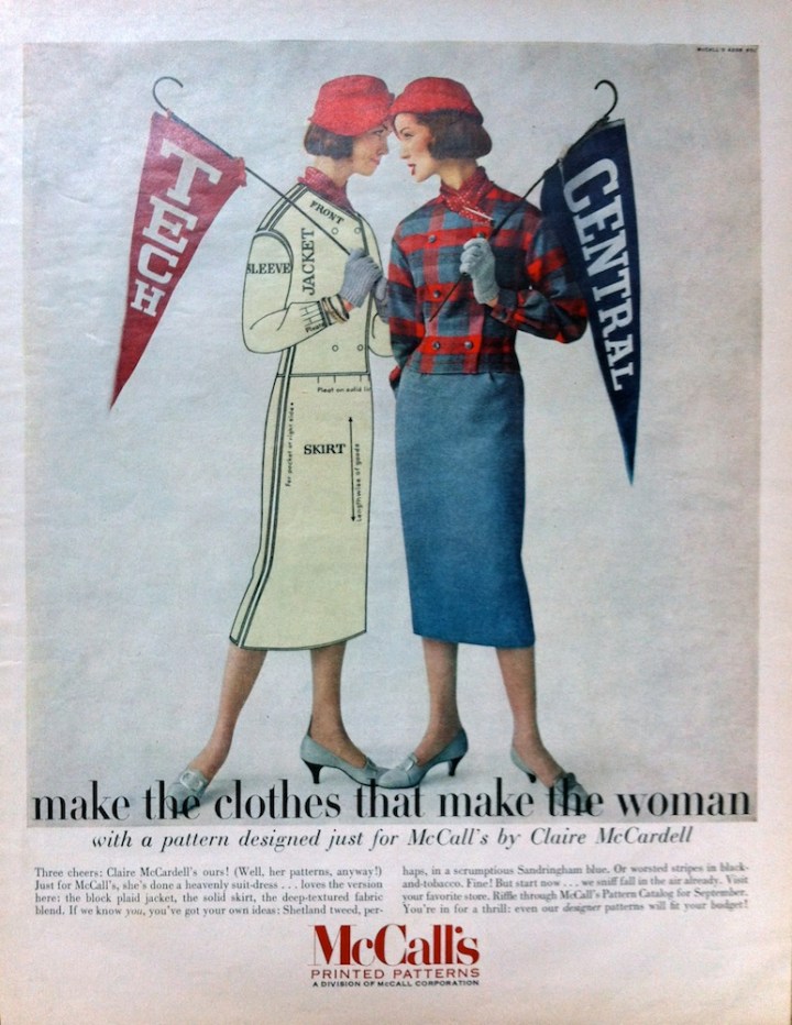 1950s Claire McCardell pattern McCall's 4208 advertisement advert August 1957