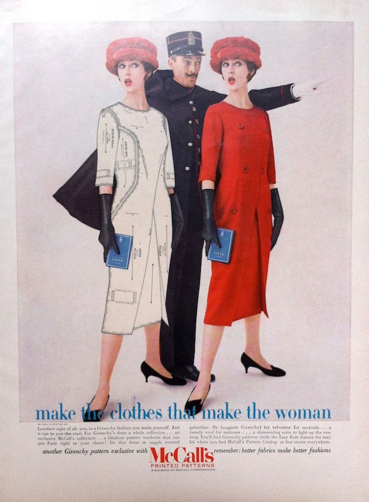 1950s Givenchy pattern, McCall's 3785 - McCall's advertisement advert September 1956.