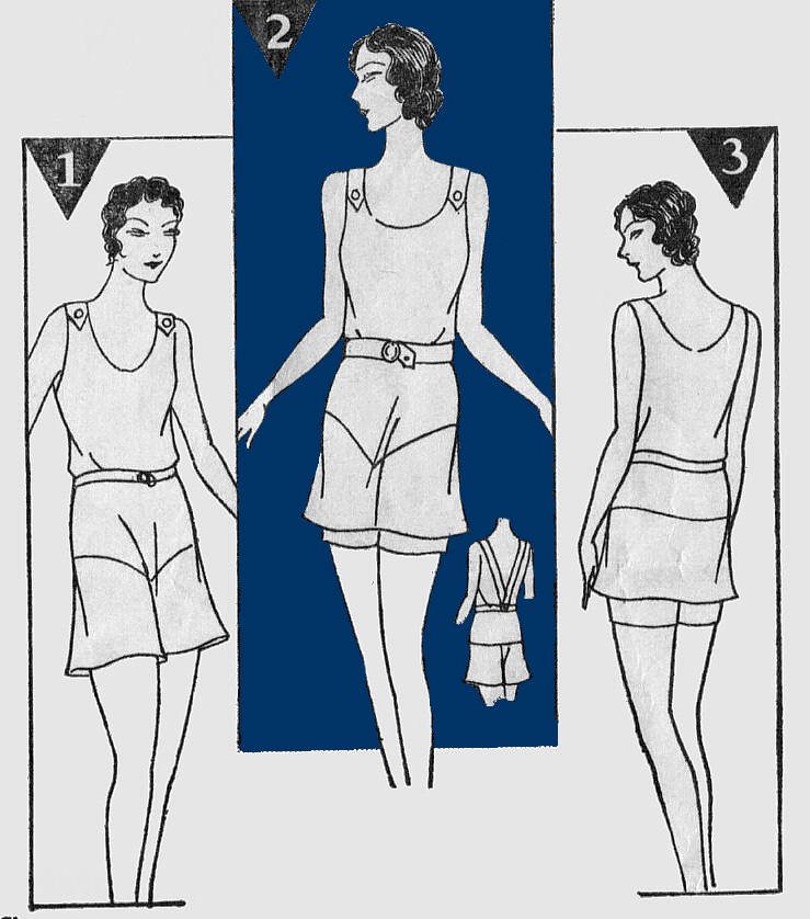 Simplicity 7041 envelope illustration: 1920s reproduction swimsuit pattern
