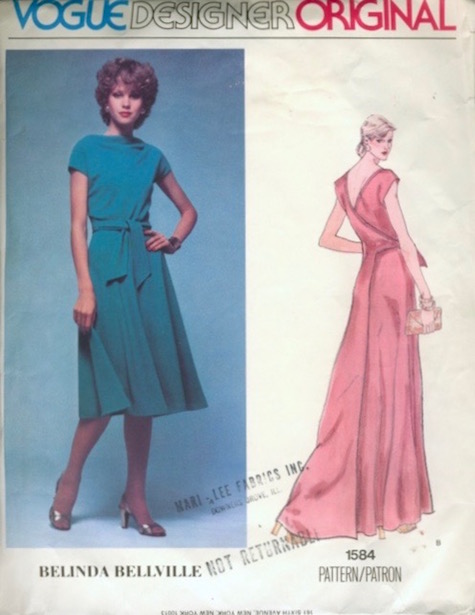 1970s Belinda Bellville dress pattern - Vogue 1584