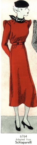 Illustration of Pictorial Review 6764 adapted from Schiaparelli