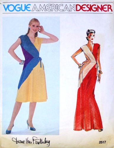 1980s Diane Von Furstenberg mock-wrap dress - Vogue 2517