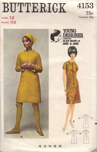 1960s Jean Muir dress pattern - Butterick 4153