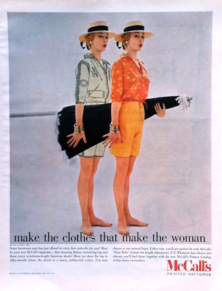 Jean Patchett wears McCall's 3635 in a McCall’s Printed Patterns ad