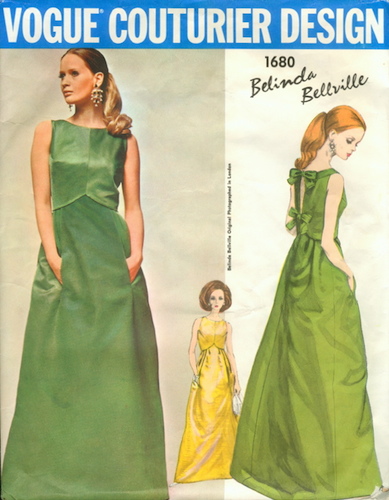 1960s Belinda Bellville evening dress pattern - Vogue 1680