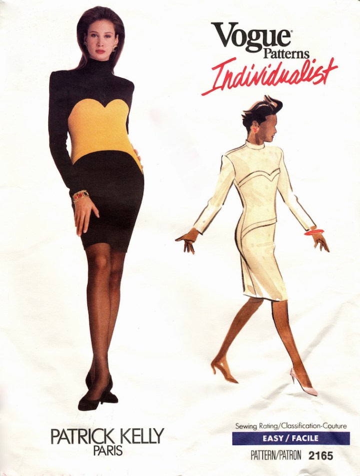 1980s Patrick Kelly colour-blocked dress pattern - Vogue 2165