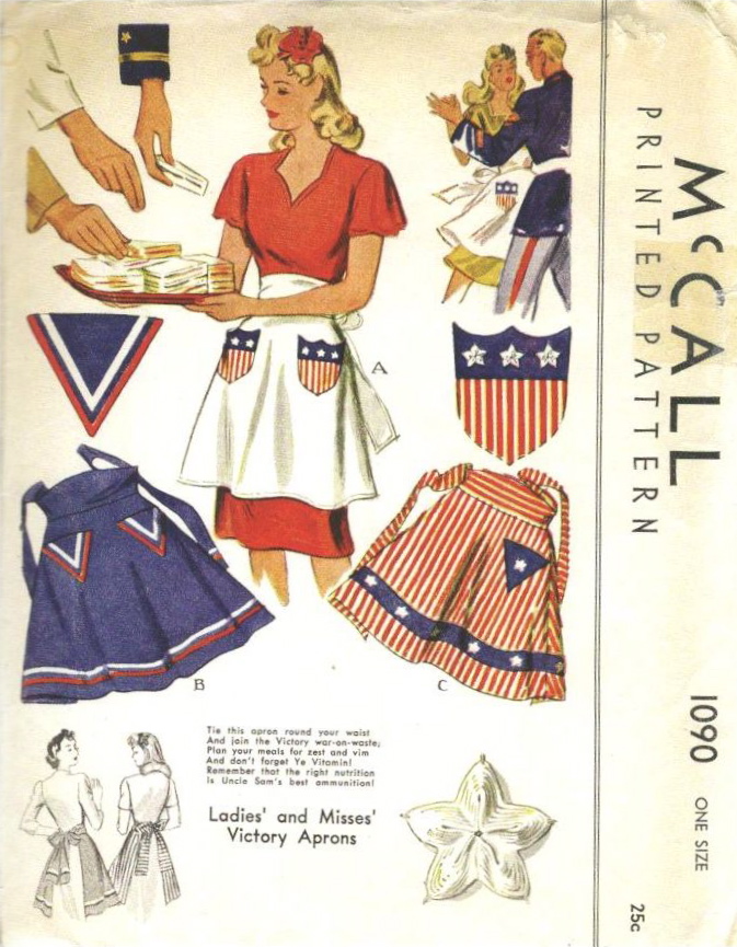 Ladies' and Misses' Victory Aprons: McCall 1090 (1943)
