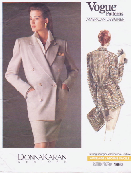 1980s Donna Karan jacket pattern - Vogue 1960