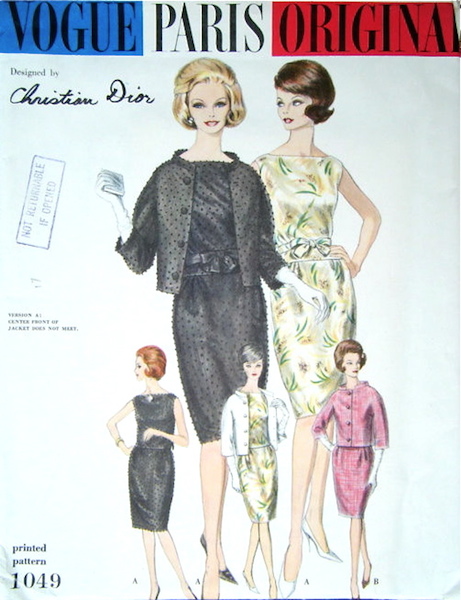 1960s Christian Dior suit pattern - Vogue 1049