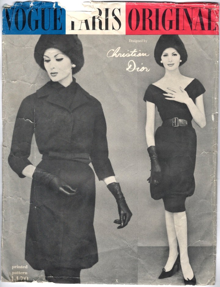1950s Yves Saint Laurent for Dior dress and jacket pattern Vogue 1470