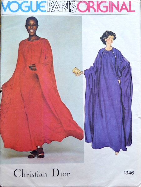 Billie Blair models a 1970s Christian Dior caftan pattern - Vogue 1346