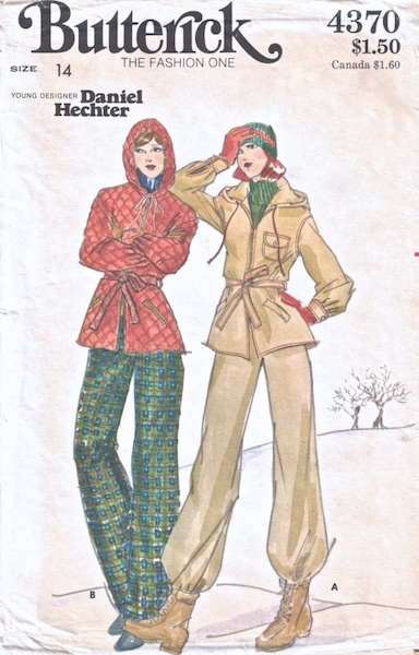 1970s ski suit pattern - Butterick Young Designer 4370